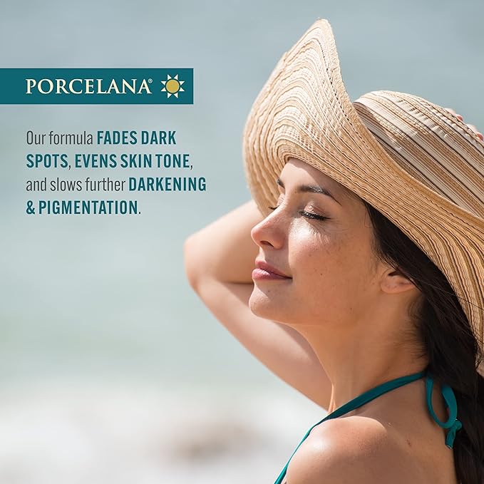 Porcelana Daytime Hydration Skin Brightening Cream For Face & Body [New Formula] - Fades Dark Spots & Evens Skin Tone - Moisturizer for Age Spots, Sun Spots, Acne Scars & Melasma (2 Pack)