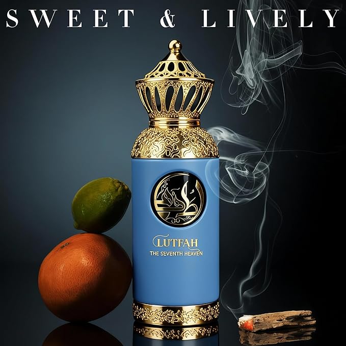 Lutfah Seventh Heaven Luxury Cologne for Men - Sicilian Bergamot,White Amber,Vetiver-80ml Eau de Parfum - Long Lasting - Versatile Signature - Elite Gift
