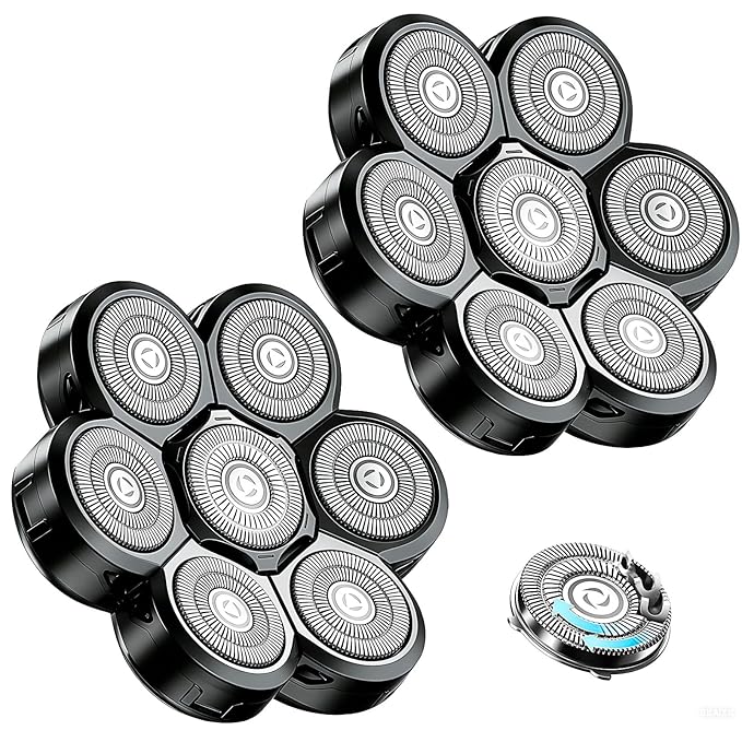 7 Head Shaver Replacement Heads for Freebird Bald Men, Head Shavers for Men,Shaver Replacement Blades for Rotary Shavers (Black/2count)
