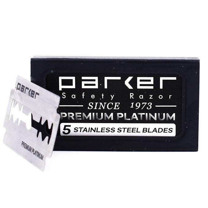 Parker 100‑Count Double Edge Safety Razor Blades – Premium Platinum‑Tungsten‑Chromium Coated Stainless Steel for Smooth, Long‑Lasting Shaves – Fits All DE Razors