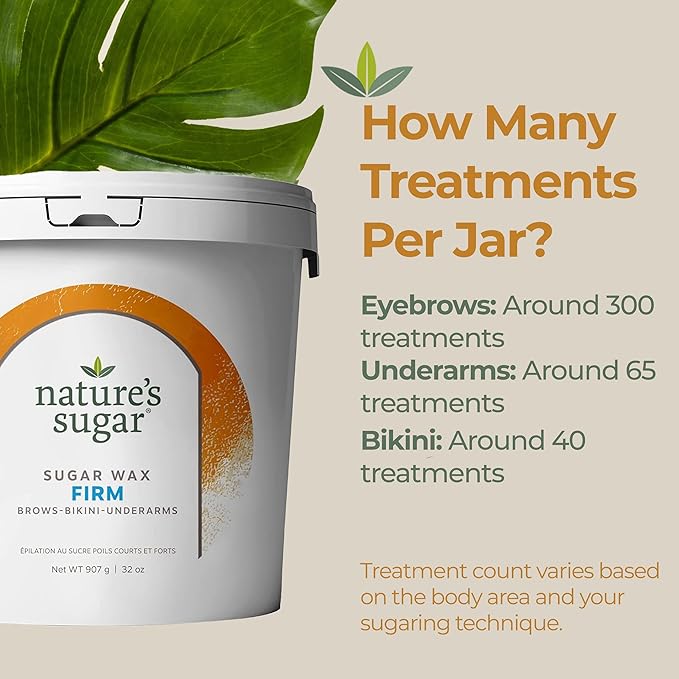 Nature’s Sugar – Beginner-Friendly Vegan Natural Sugar Wax Hair Removal Bundle for Men & Women – All Skin Types Sugaring Paste for Legs, Arms, Back, Chest, & Bikini Line - (1 All Purpose, 1 Firm)