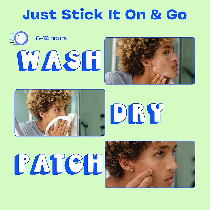JB SKRUB The Pimple Patches for Face, Ultra Discreet Clear Hydrocolloid Patches with Salicylic Acid & Niacinamide, Skin Care for Kids & Teens - 3 Packs of 25 Small, Medium & Large Spots