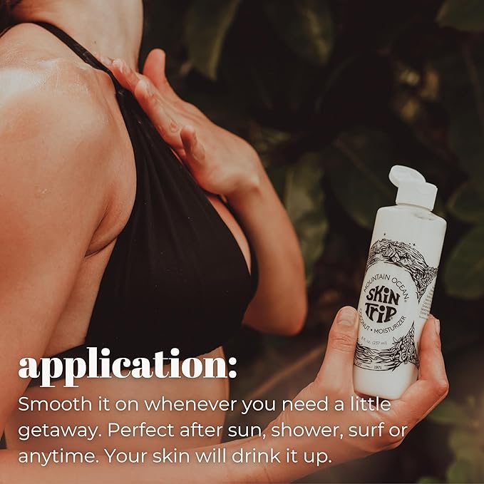 Mountain Ocean Skin Trip Coconut Body Lotion, 8 Oz, Lightweight, Fast Asborbing Moisturizer for Women and Men, with Coconut Oil, Aloe Vera, & Lanolin