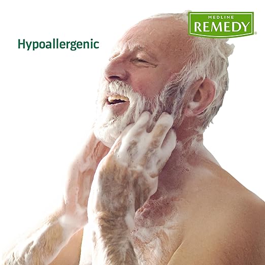 Medline Remedy Essentials Shampoo and Body Wash (4 fl oz), Full Body Cleanser with Aloe, For Adults & Elderly, Easy Rinse Gel for Bath, Shower or Bedside Bathing