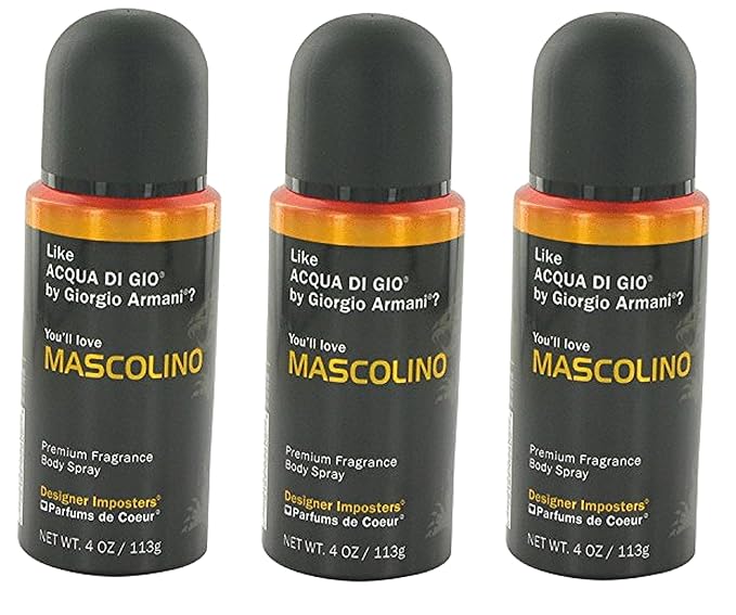 Parfums De Coeur Ltd 2608 Body Spray Mascolino 3 pack