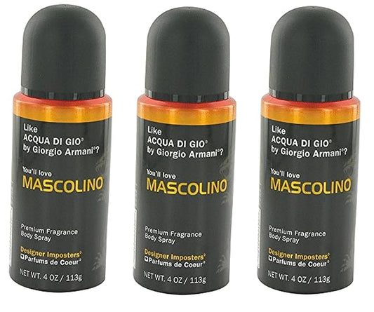 Parfums De Coeur Ltd 2608 Body Spray Mascolino 3 pack