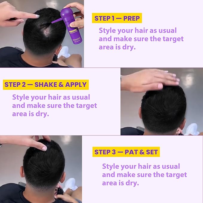 Hair Fibers for Thinning Hair, Hair Fibers with Spray Applicator Nozzle, Undetectable Finish for Hair or Beard, Long-lasting Hair Loss Concealer for Women & Men (Black, 30g)