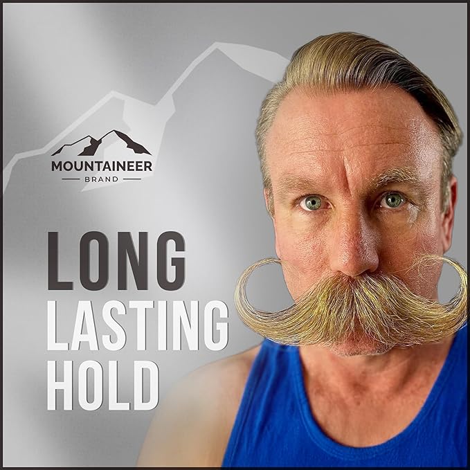 Mountaineer Brand Stache Stick | Smokey Bourbon Scent | Made with Natural Ingredients in West Virginia | Firm & Long Lasting Hold | Mustache Wax | Moustache Shape & Styling | Beard Wax for Men | 1.5oz