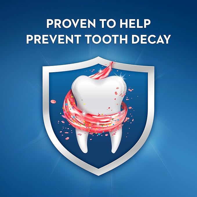 Crest Kid's Cavity Protection Toothpaste, Crest Kids Toothpaste, For Children And Toddlers 2+, Sparkle Fun, 4.6 Oz (Pack of 3), Toothpaste For Kids, Packaging may vary