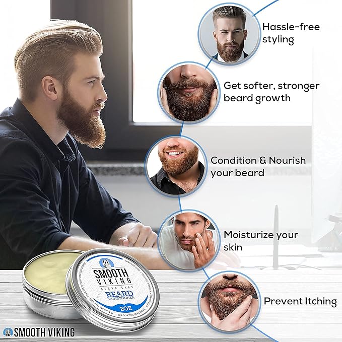 Vikings Beard Conditioner for Men - Ultimate Care for Silky Smooth Beard and Mustache, Softener with Leave-In Lotion/Cream (2 Oz)