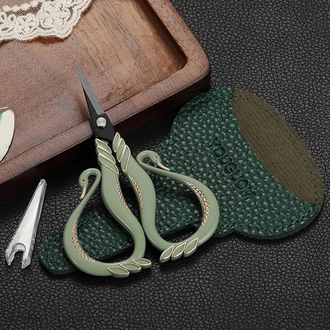 Sewing Scissors Sharp Detail Scissors with Cover for Craft Embroidery Precision Cutting, Little Needlework Shears, Small Threading Snips All Purpose