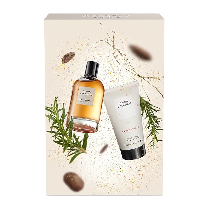 David Beckham Amber Breeze Giftset, 3.3 fl oz Amber Breeze EDP + 5 fl oz Shower Gel, Notes of Bargamot, Lavender, and Wood, Men's Fragrance, Long Lasting, Everyday Fragrance