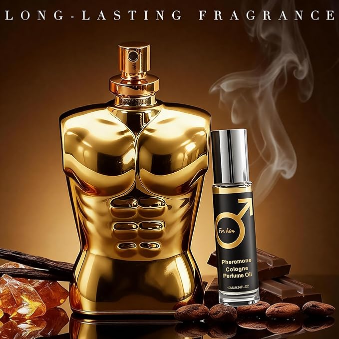 Sean Gold Eau de Parfum for Men, Modern Woody Fresh Masculine Fragrance, Long Lasting Cologne Spray, 3.4 Fl Oz&Pheromone Parfum