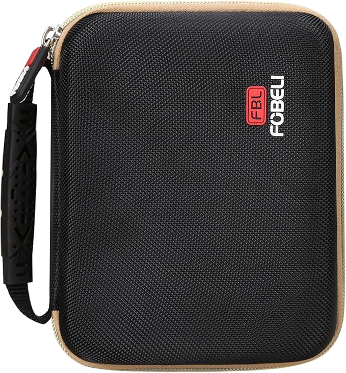 FBLFOBELI Hard Storage Case for Ufree/for Hatteker/for Brightup FK-8788T/ for Wahl 9916-817V Electric Razor Foil Shavers, Hair Beard Trimmer Grooming Shaving Kit Holder (Black+Gold Zipper)