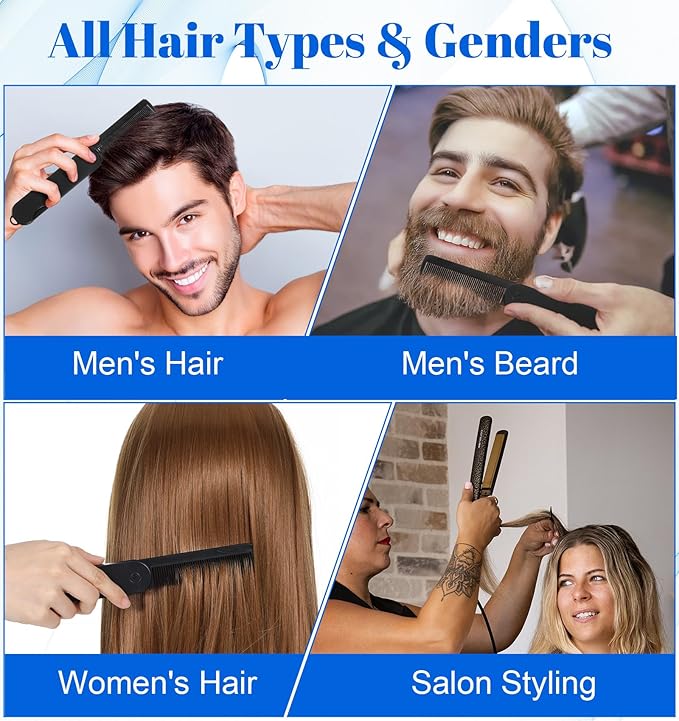 Folding Texture Comb, 2 in 1 Folding Comb Mens Texture Styling Foldable Travel Pocket Combs Fine & Wide Tooth for Hair Moustache Beard, Foldable Pocket Combs for Men Everyday Grooming, Travel Size
