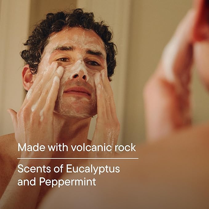 Harry's Exfoliating Face Wash for Men, Gentle Facial Skin Care Products with Volcanic Rock Exfoliant, 7.1 Fl. Oz, Home and Trial and Travel Bundle