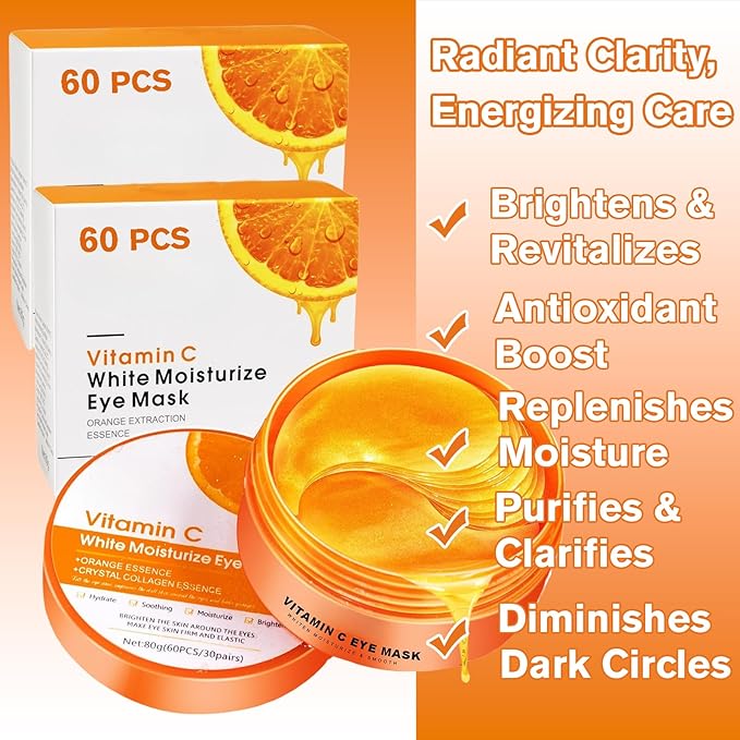 Eye Gel Patches 60 PCS, Antioxidant and Brightening, Collagen Eye Mask, Eye Masks for Puffy Eyes, Improve Dark Circles and Puffiness, Suitable for Both Men and Women