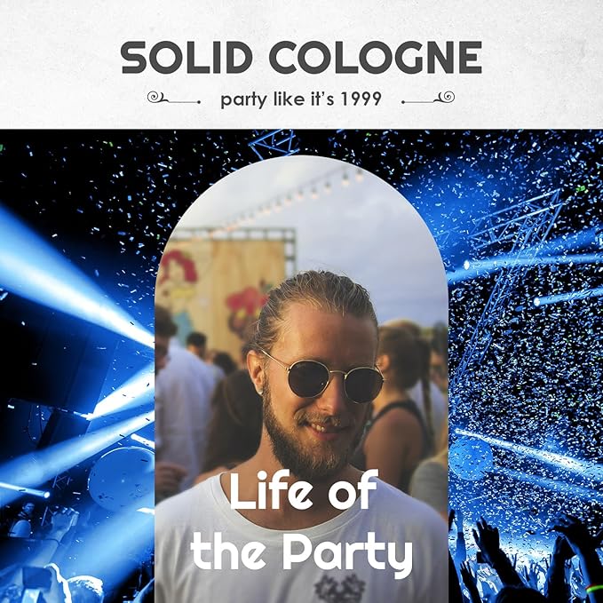 Life of the Party Solid Cologne - Natural Men's Travel Size Cool Water Cologne (3/4 oz, Pack of 1)