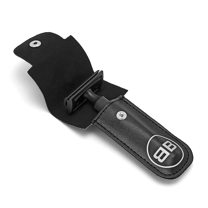 BBNY&Co Jet Black Premium Double-Edged Safety Razor Kit for Men and Women – Includes 10 Stainless Steel Reusable Blades