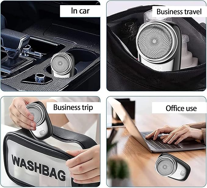 Mini Electric Shaver, 2025 New Pocket Size Electric Shavers for Men, Mini Portable Electrics Shaver, Rechargeable Easy One-Button, Powerful Waterproof Razor for Travel Office Business Trip