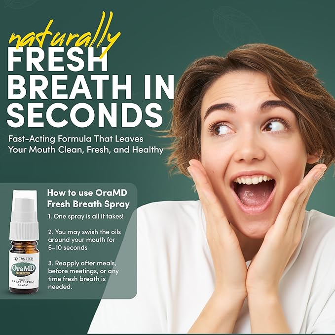 OraMD Fresh Breath Spray for Gum Health - 3-Pack, Bad Breath Treatment, Periodontal Disease Therapy, Fights Oral Pathogens, Reduces Gum Pockets & Plaque Build-Up