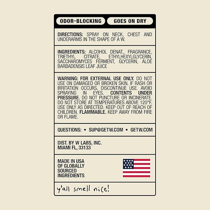Jake Paul Original Body Spray for Men By W, Odor Blocking Body Deodorant, Long Lasting Protection, 3.4 fl oz (Pack of 2)