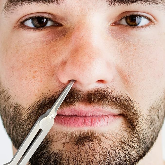 Seki Edge Stainless Steel Nostril Scissors (SS-908) - Safety Grooming Scissors with Round Blunt Tips for Trimming Nose Hair & Other Facial Hair for Men & Women - Made in Japan