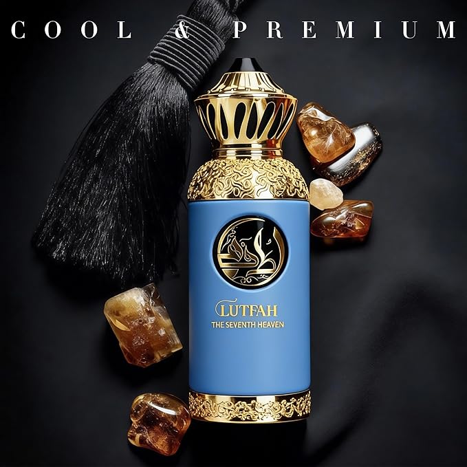 Lutfah Seventh Heaven Luxury Cologne for Men - Sicilian Bergamot,White Amber,Vetiver-80ml Eau de Parfum - Long Lasting - Versatile Signature - Elite Gift