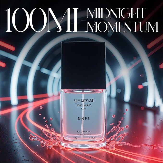 Essey Miyami Night Cologne for Men/Eau de Parfum Natural Spray 3.4 Fl Oz Perfume for Men Suitable for All Skin Type Fragrance Daily Used