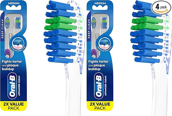 Oral-B Indicator Color Collection Toothbrushes, Medium, 2 Count (Pack of 2)