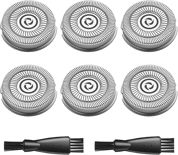 Sweetlf Replacement Blades for SweetLF Electric Shaver SWS7105 SWS7105BK, 6 Pack Electric Razor Blades, 2 Cleaning Brush