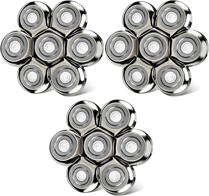 7D Floating Head Compatible with SHPAVVER Replacement Heads,Head Shaver Replacement Heads Compatible with SHPAVVER Electirc Shaver for Men,7D Head Shavers for Bald Men.(3pack)