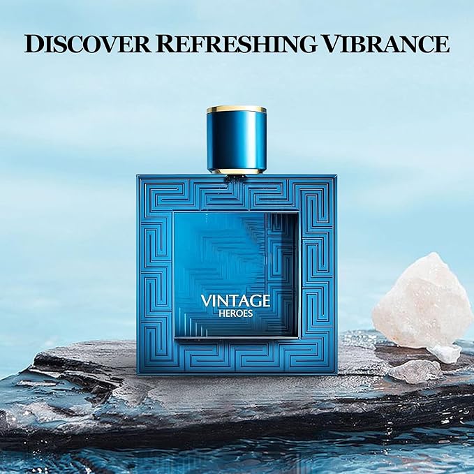 Men Cologne Set (3.4oz/100ml x 2PCS) Eau De Perfume Natural Spray Notes of Woody, Spicy, Citrus & Aromatic Long Lasting Fragrance for Daily Use (VintageH&VictoryDB)