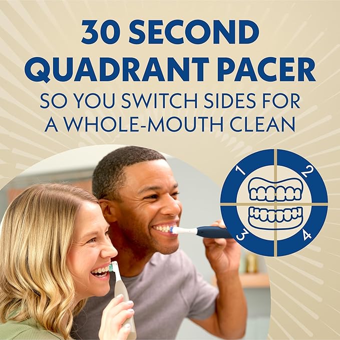 Spinbrush Smart Clean Battery Powered Electric Toothbrush for Adults with Dual Action Head, Pacer & Timer, Midnight Blue, Soft Bristles, 1 Count