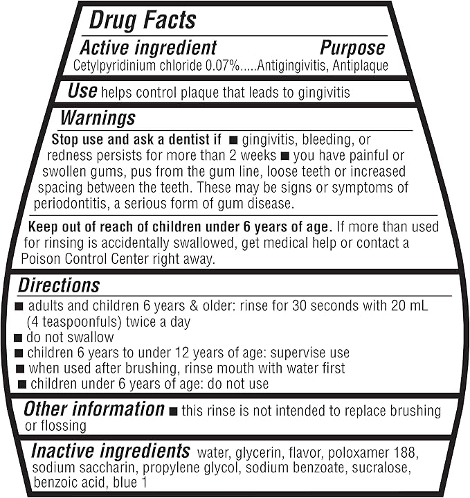 Amazon Basics Multi Action Antiseptic Oral Rinse, Alcohol-Free, Antiplaque, Antigingivitis, Fresh Mint Flavor, 1 Liter (33.8 Fluid Ounces), 1-Pack (Previously Solimo)