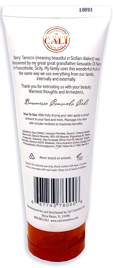 Baronessa Cali Tarocco Sicilian Blood Orange After Shave Balm 4 Ounce