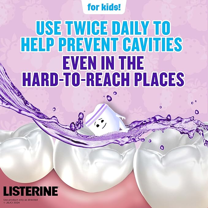 Listerine Total Care Kids Mouthwash, ADA Accepted, Alcohol-Free Anticavity Fluoride Mouthwash, Children's Mouthwash for Cavity Protection and Fresh Breath, Berry Flavor, 500 mL