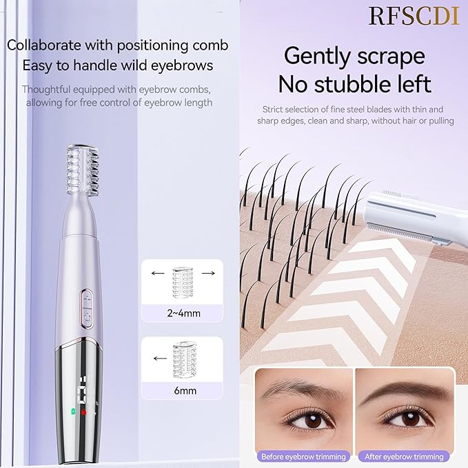 5-in-1 Rechargeable Nose & Eyebrows Hair Trimmer - IPX7 Waterproof Dual Edge Grooming Kit for Men & Women, Perfect for Hair Removal of Nose, Facial, Arm, Bikini, and Ear Hair (Purple)