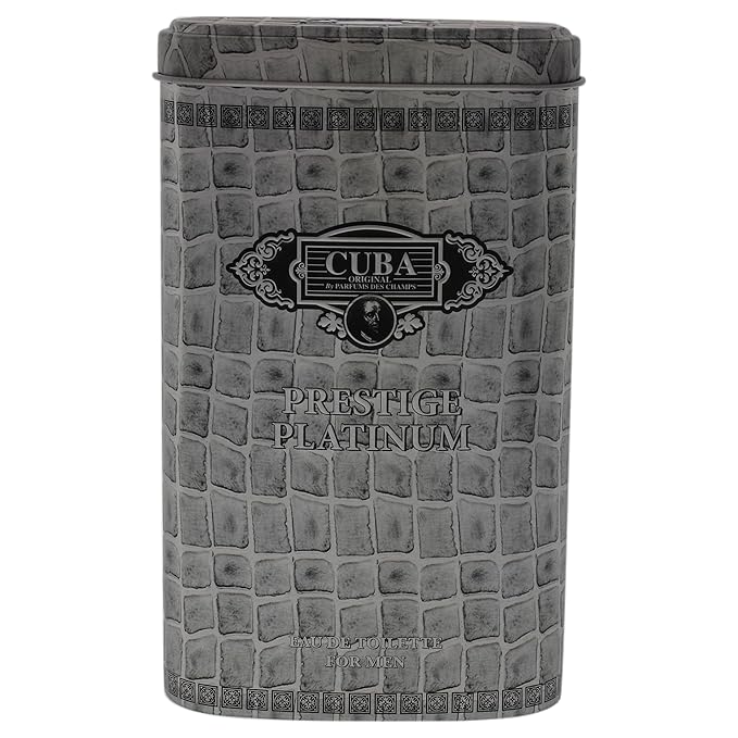 Cuba Original by Parfums Des Champs Prestige Platinum by Cuba, 3 oz Eau De Toilette Spray for Men (CUBPRPM0009002)