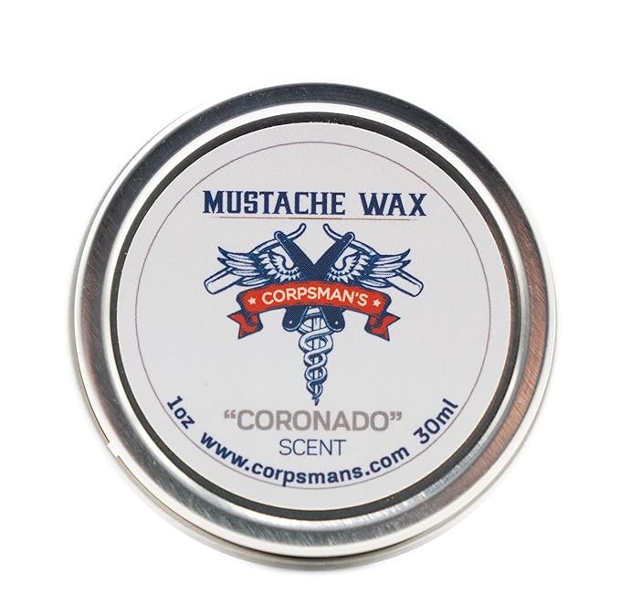 Corpsman's MUSTACHE WAX | Beeswax-based | Four Different Scents | 1 ounce (Coronado)