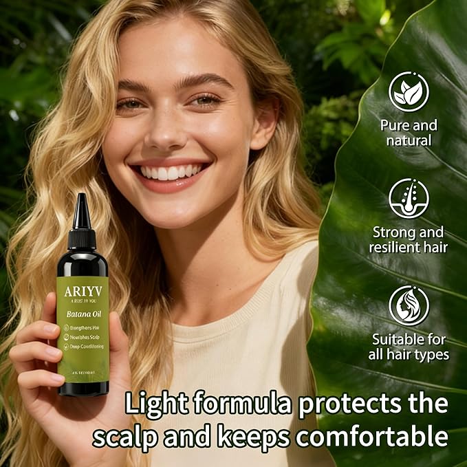 Batana Oil for Hair Growth, Natural Batana Oil - Prevents Hair Loss, Reduces Breakage and Strengthens Hair, Enhances Thickness for Men & Women