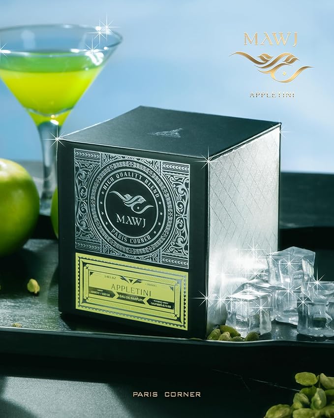 Paris Corner | Mawj Appletini EDP 3.4 Fl Oz | A Unisex Cardamom and Bergamot Perfume Blending Fruity and Spicy Notes for an Irresistible Scent for Any Occasion