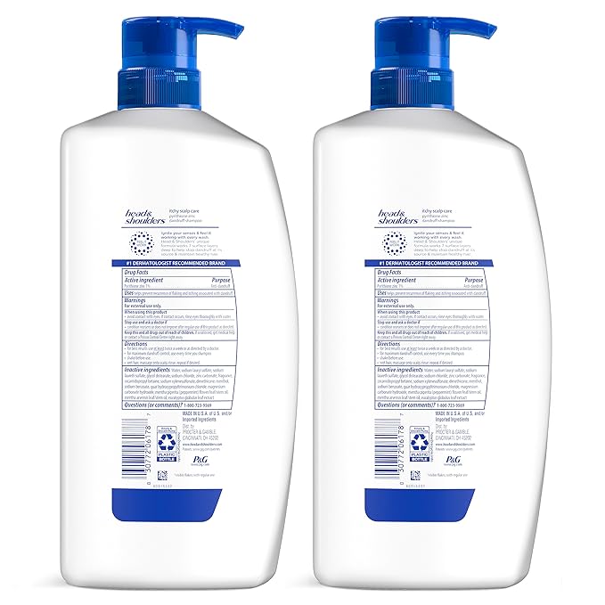 Head & Shoulders Anti-Dandruff Shampoo and Conditioner with 1% Pyrithione Zinc, Eucalyptus for Itchy Scalp Care 2-in-1 Twin Pack, Flake Control and Refreshed Scalp, 32.1 fl oz Each