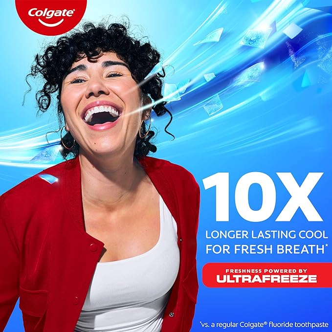 Colgate MaxFresh Cool Mint Toothpaste Pack, Fresh Breath Toothpaste with Fluoride and Hundreds of Mini Breath Strips, Leaves Mouth Feeling Refreshed for Hours, 4 Pack, 6.3 oz