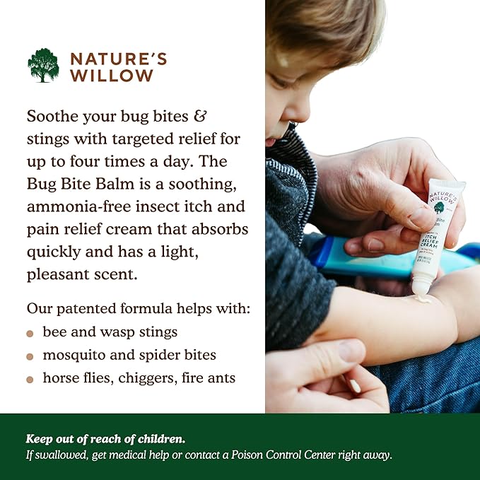 Nature’s Willow Bug Bite Balm, Natural Insect Bite Pain & Itch Relief, 0.5 oz