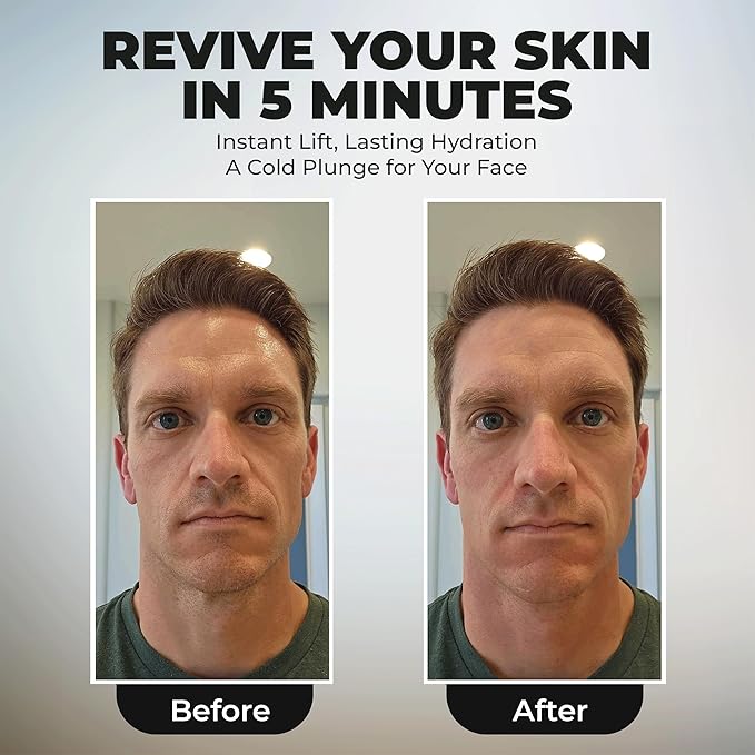 MOTTO Men's Face Moisturizer: "A Cold Plunge For Your Face". ICE COLD Hydrating Cream, Lightweight & Non-Greasy for Daily Use. Soothes & Cools Instantly.