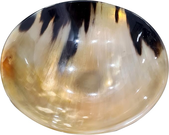 collectiblesBuy Handcrafted Vintage Ox Horn Shave Bowl – 5" Palm Lathering Shaving Soap Bowl for Men – Natural Horn, Lightweight, Unique Gift, Home Décor Accent