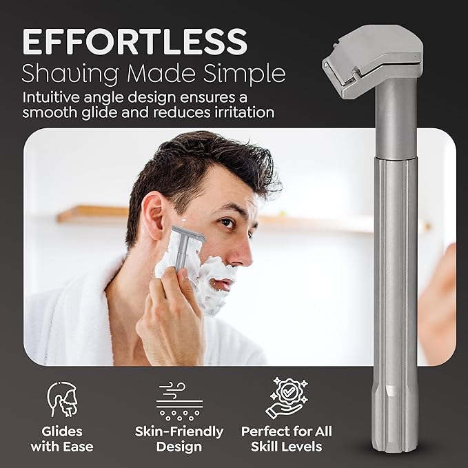 Parker Safety Razor, The SOLOEDGE – Single Edge Razor with Magnetic Head & 100 Platinum SE Blades – Precision Shaving, Reusable & Plastic-Free Razor for Men & Women