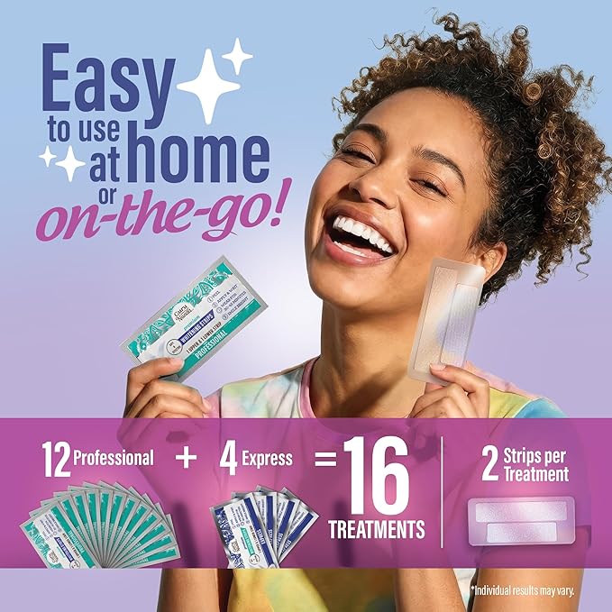GuruNanda Teeth Whitening Strips - 16-Day Treatment with Non-Slip, Dry Strip Technology - Whitening Designed with Care for a Brighter Smile