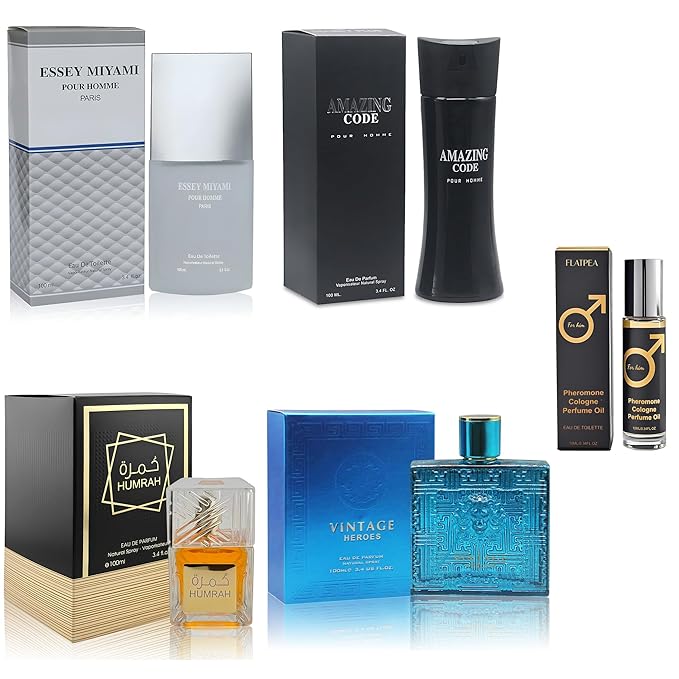 Men's Cologne Gift Set - Variety Pack of 4 Long Lasting Fragrances with 10ml Pheromone Cologne for Men Kit EDP/EDT (Combo I)